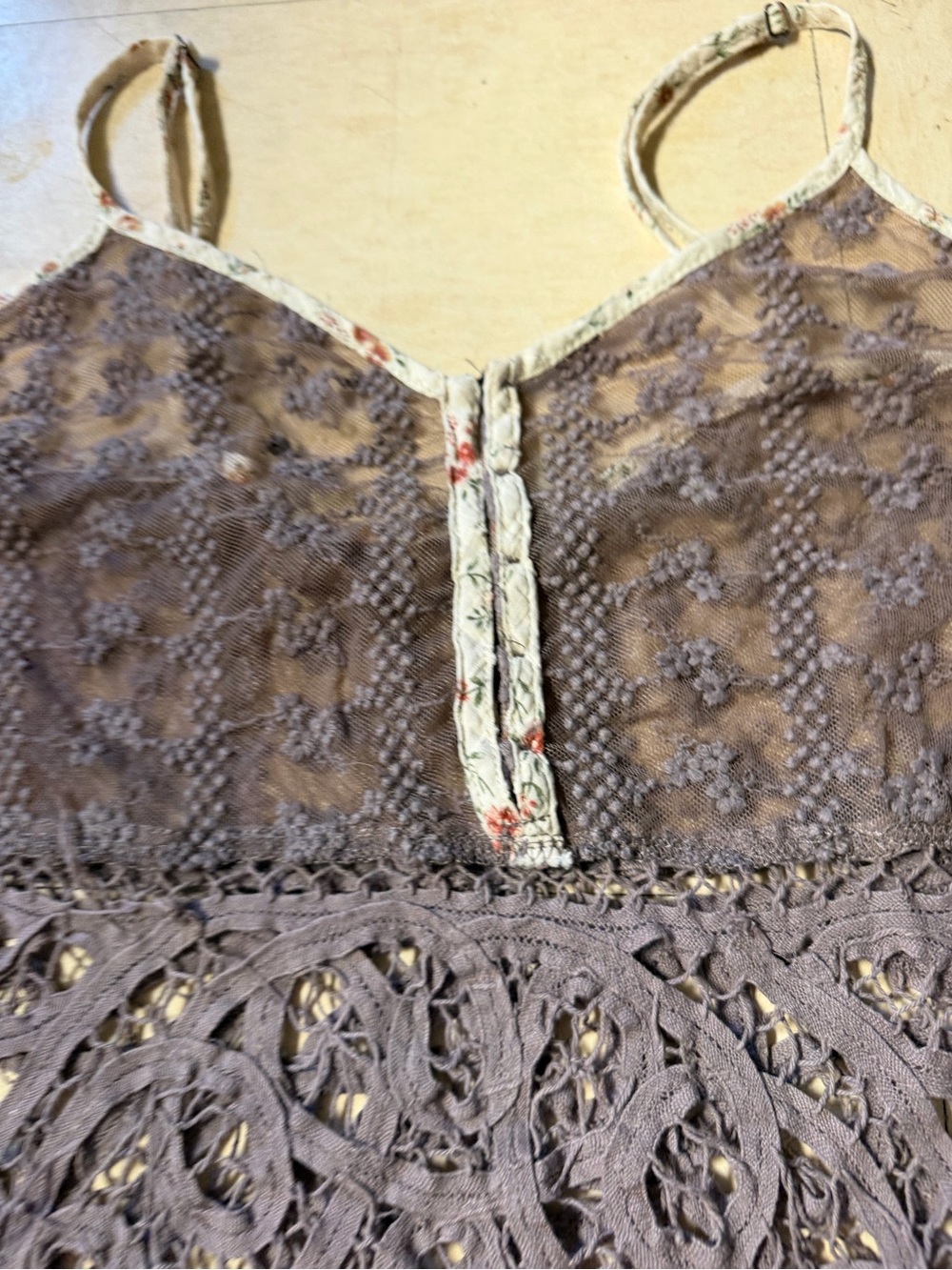BKE Lavender Lace Crochet Spaghetti Strap Tank Top